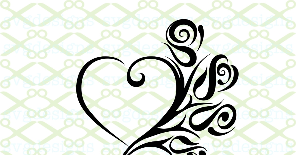 Tapa Design Heart SVG Tribal Heart SVG Heart SVG Digital 