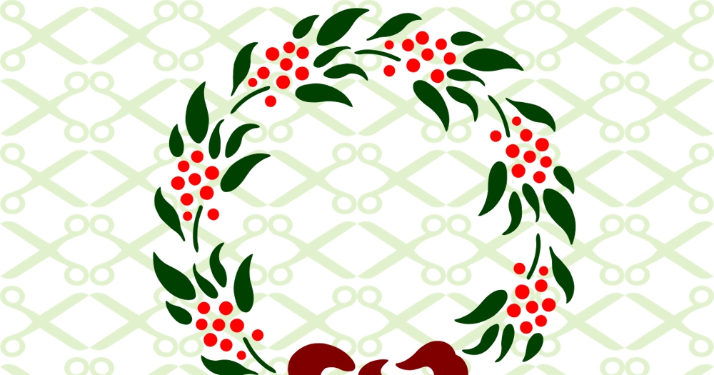 CHRISTMAS WREATH STENCIL SVG Cricut & Silhouette Files SVG DXF EPS PNG ...