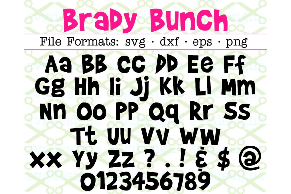 BRADY BUNCH FONT SVG FILES