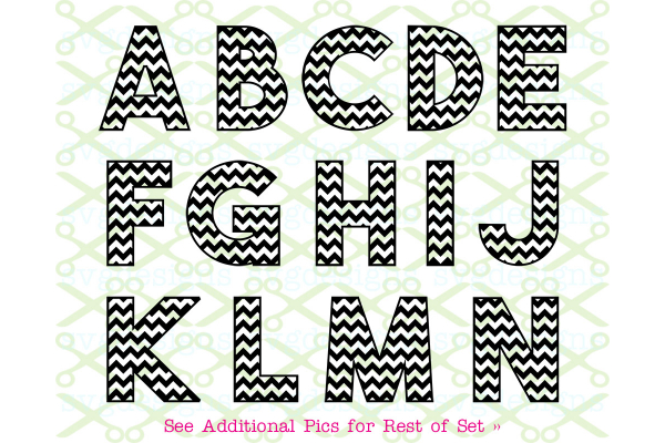 CHEVRON LETTERS SVG SET