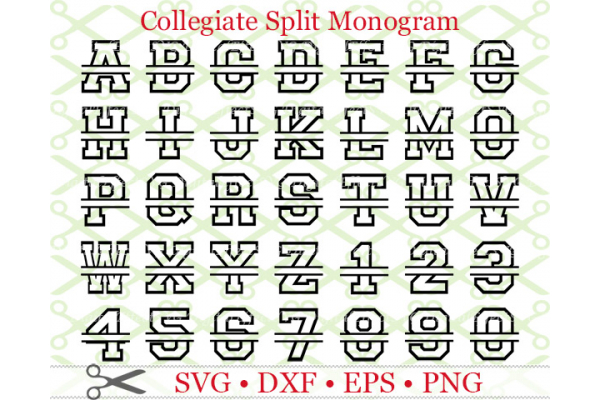 COLLEGIATE SPLIT LETTER MONOGRAM SET