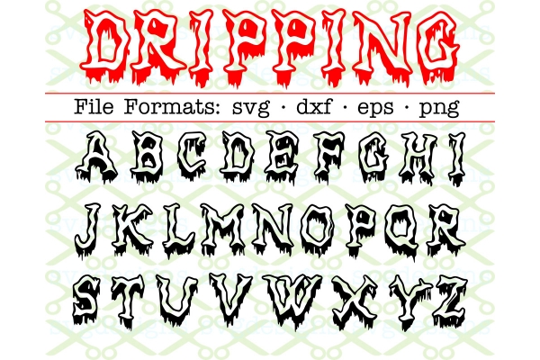 DRIPPING FONT, Halloween Font SVG File