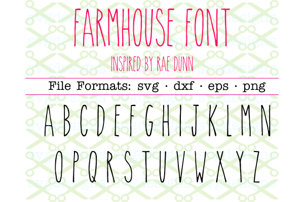 FARMHOUSE SVG FONT, RAE DUNN INSPIRED FONT