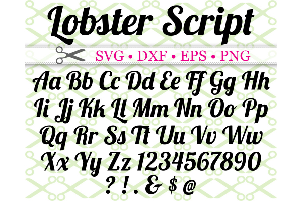 LOBSTER SCRIPT FONT SVG FILES