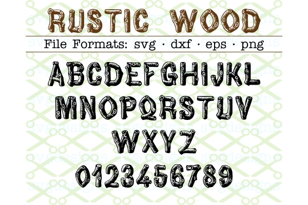RUSTIC WOOD FONT, SVG Fonts for Cricut & Silhouette by Monogram SVG