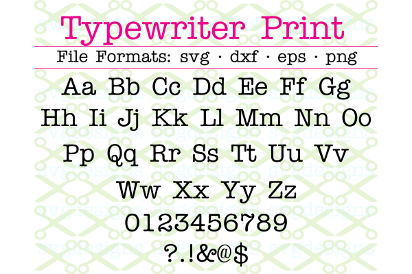TYPEWRITER PRINT SVG FONT