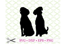 SILHOUETTE OF TWO DOGS