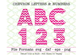 CHEVRON LETTERS & NUMBERS SVG SET
