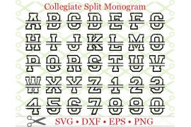 COLLEGIATE SPLIT LETTER MONOGRAM SET COLLEGIATE SPLIT LETTER MONOGRAM SET