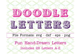 DOODLE PATTERN HAND DRAWN LETTERS SVG FONT