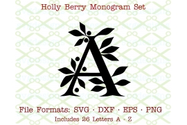 HOLLY MONOGRAM SVG FILES - Monogram SVG