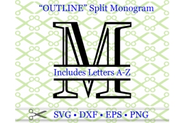 OUTLINE ROMAN SPLIT LETTER MONOGRAM OUTLINE ROMAN SPLIT LETTER MONOGRAM