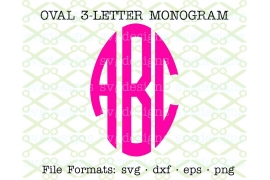 OVAL THREE LETTER CIRCLE MONOGRAM OVAL THREE LETTER CIRCLE MONOGRAM