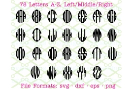 OVAL THREE LETTER CIRCLE MONOGRAM