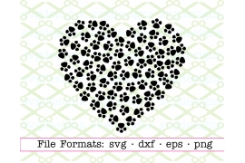PAW PRINT HEART SVG FILE