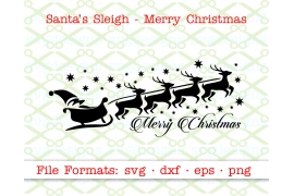 SANTA'S SLEIGH & MERRY CHRISTMAS SVG FILE SANTA'S SLEIGH & MERRY CHRISTMAS SVG FILE