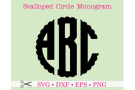 SCALLOP THREE LETTER MONOGRAM SVG SCALLOP THREE LETTER MONOGRAM SVG