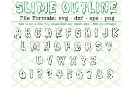 SLIME OUTLINE FONT, Halloween Font SVG File