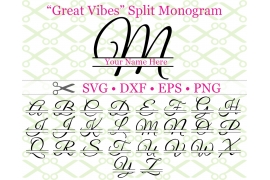 GREAT VIBES SPLIT LETTER MONOGRAM GREAT VIBES SPLIT LETTER MONOGRAM