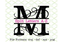 FLOURISH SPLIT LETTER MONOGRAM SET FLOURISH SPLIT LETTER MONOGRAM SET