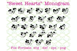 SWEET HEARTS VALENTINE Monogram Svg Font