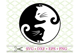 YIN YANG CATS SVG FILE YIN YANG CATS SVG FILE