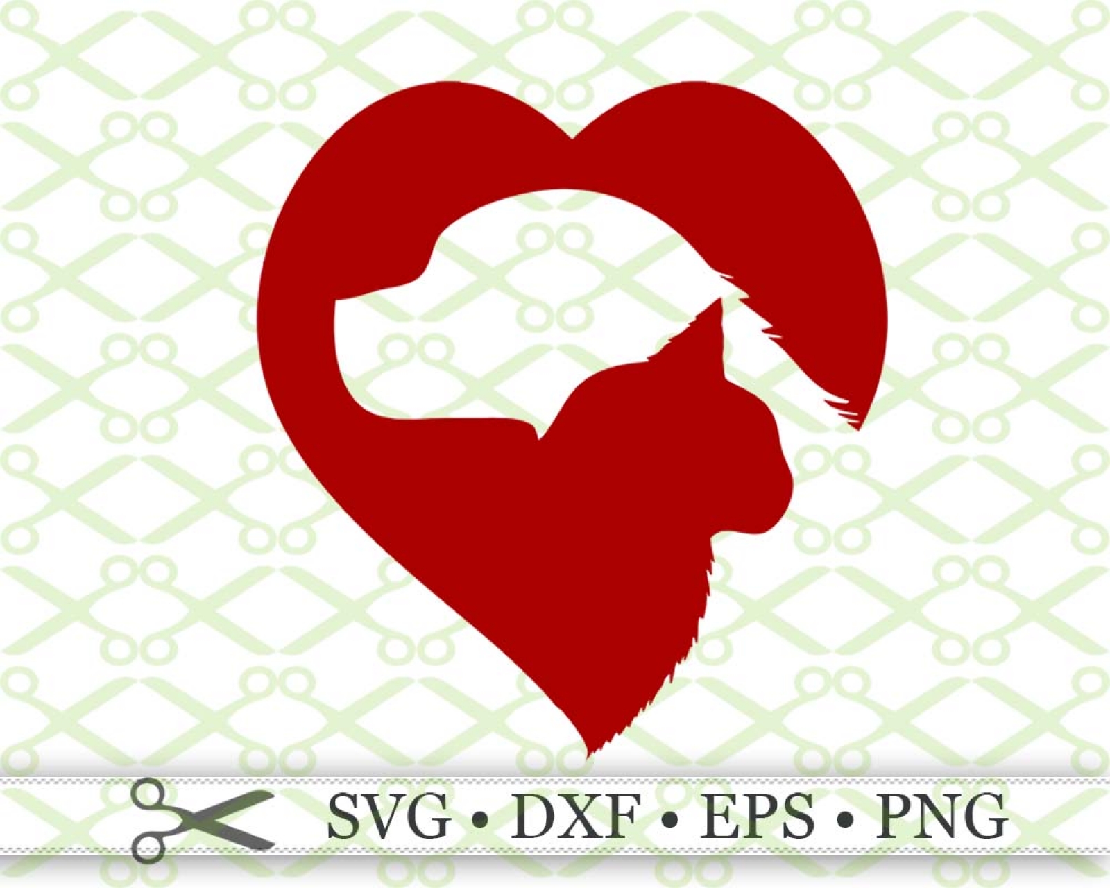 CAT & DOG SILHOUETTE HEART -Cricut & Silhouette Files SVG DXF EPS PNG