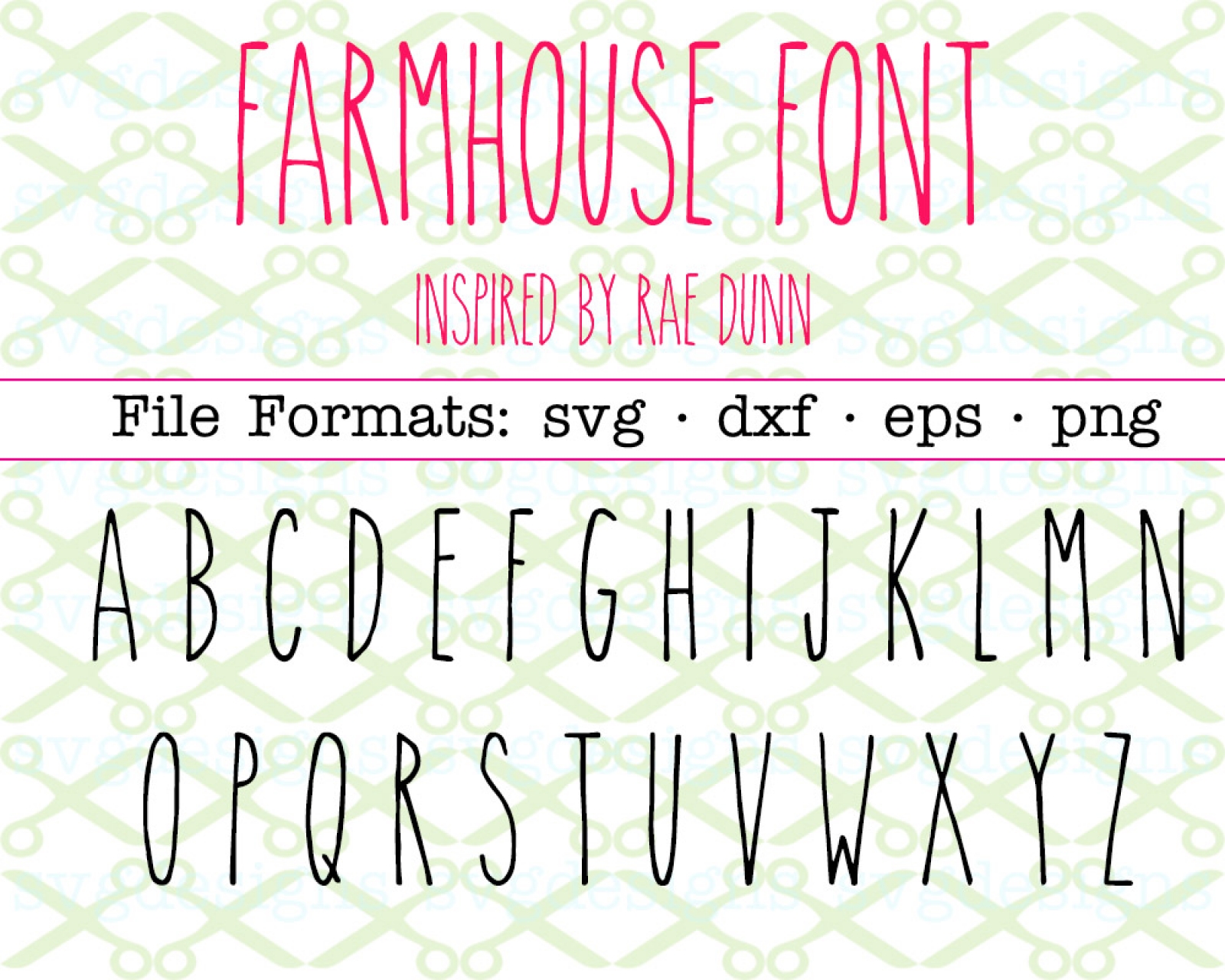 Farmhouse Font Svg Files For Cricut And Silhouette Files Svg Dxf Eps Png