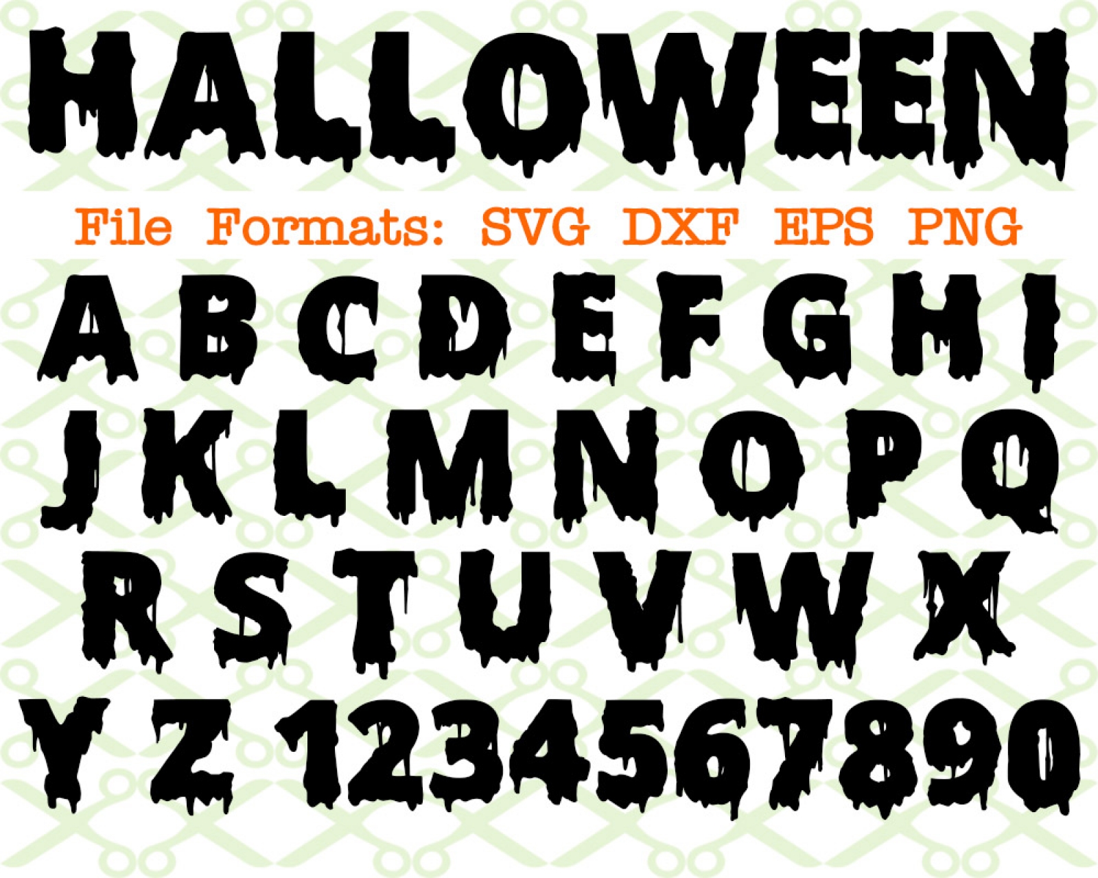 HALLOWEEN SVG FONT-Cricut & Silhouette Files SVG DXF EPS PNG
