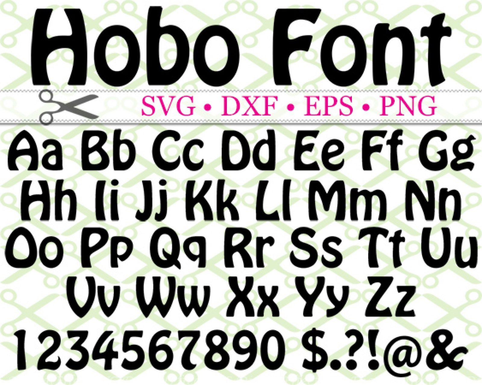 HOBO SVG FONT-Cricut & Silhouette Files SVG DXF EPS PNG | MONOGRAMSVG