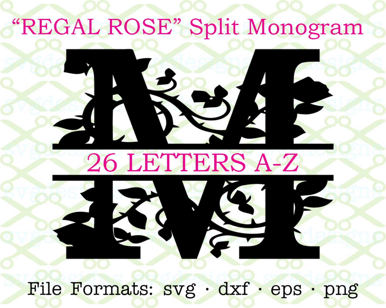 REGAL ROSE FLOURISH SPLIT MONOGRAM SET