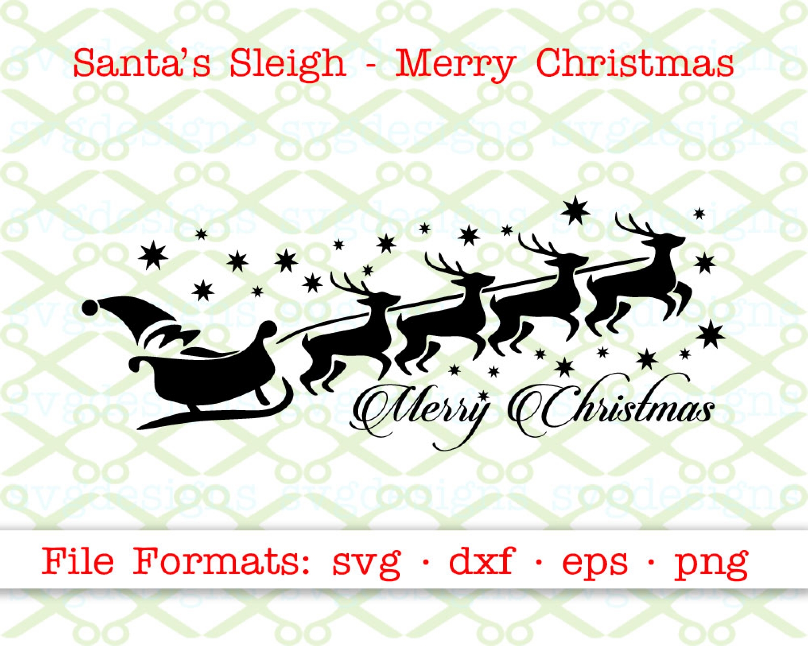SANTA'S SLEIGH SVG Files for Cricut & Silhouette SVG DXF EPS PNG