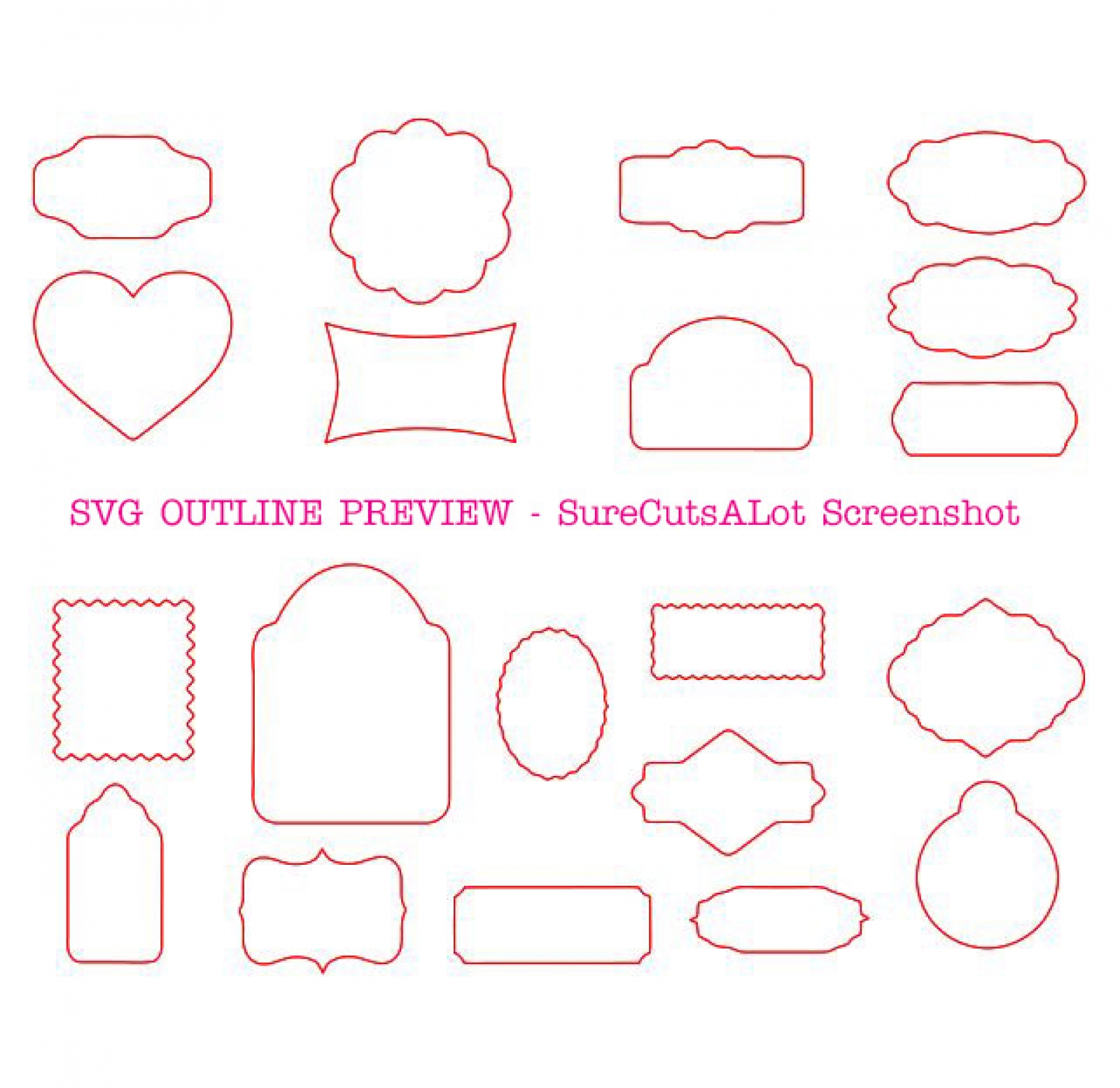 20 GIFT TAG SVG SHAPES- Cricut & Silhouette SVG DXF EPS PNG