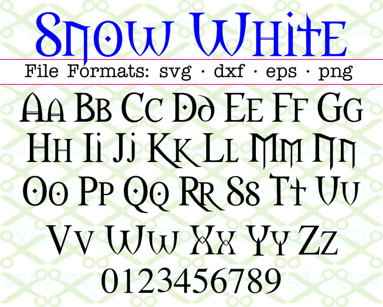 WHITE FONT FILES-Cricut & Silhouette Files SVG DXF EPS PNG | MONOGRAMSVG.COM by SVG Designs
