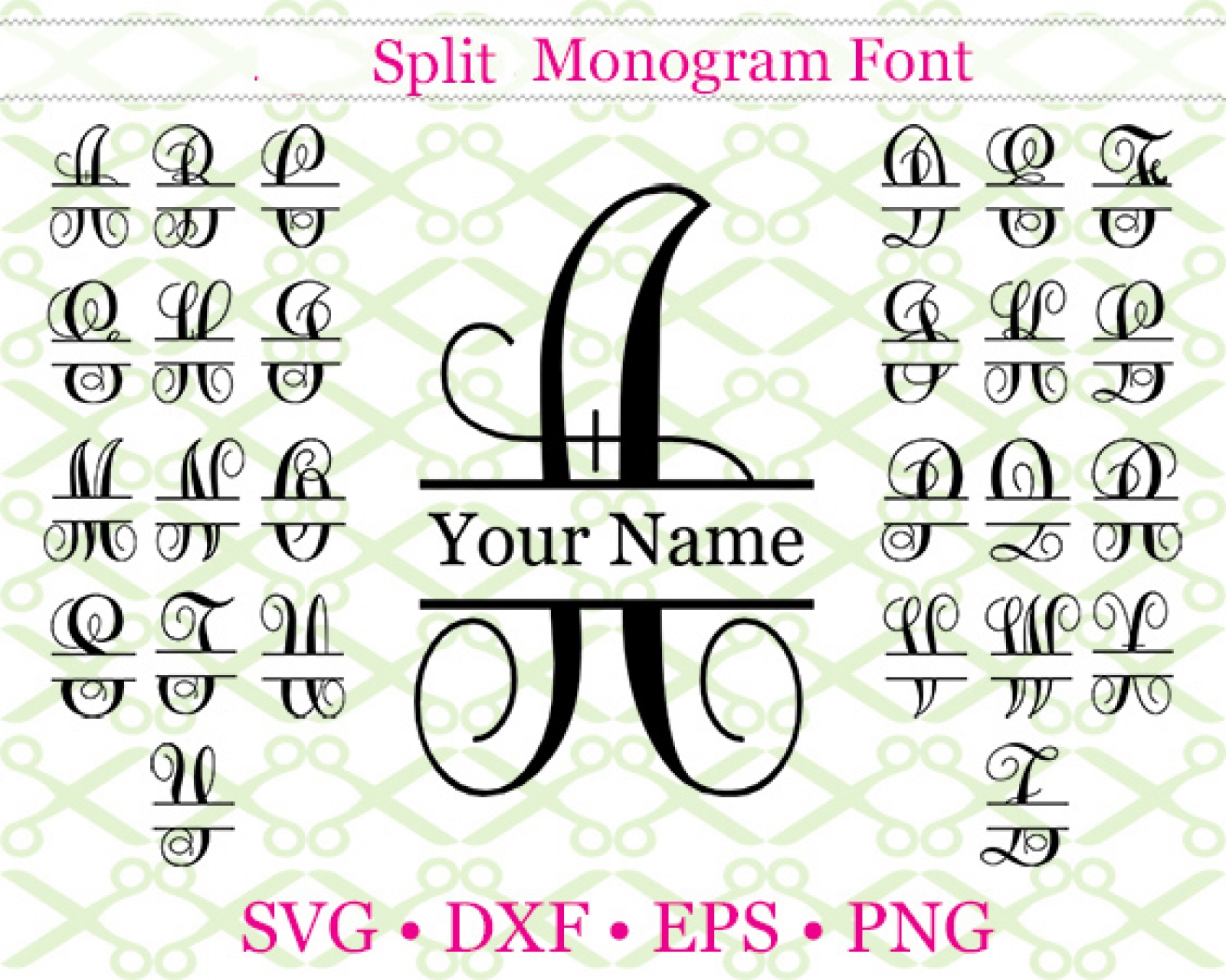 Decorative Monogram Split Letter Graphic Design Template Isolated Royalty Free  SVG, Cliparts, Vectors, and Stock Illustration. Image 128387388.