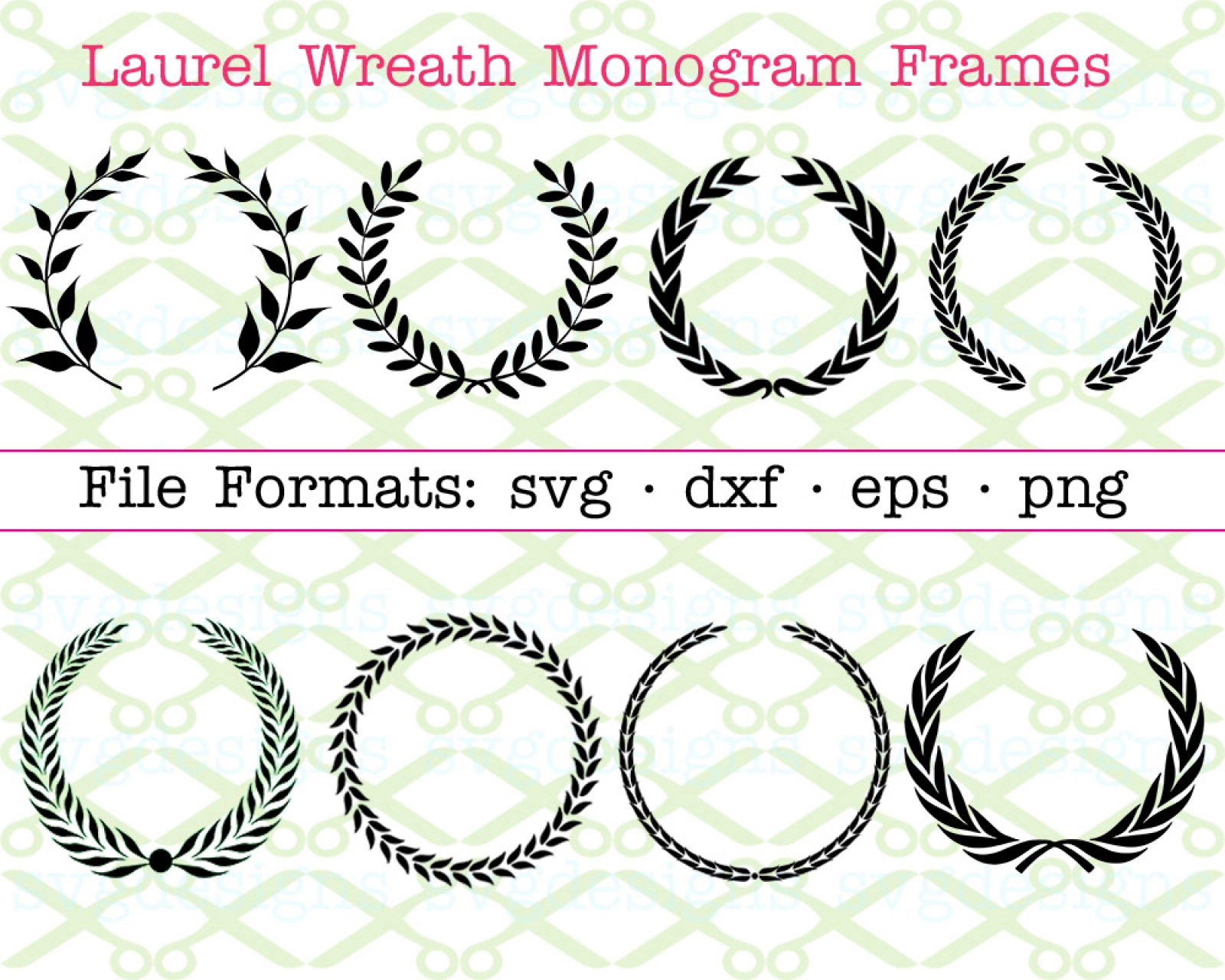 Laurel Letters Svg Wreath Alphabet Svg Initial Monogram Svg Laurel Wreath Svg WREATH LETTERS SVG Cricut Wreath Svg Monogram Alphabet