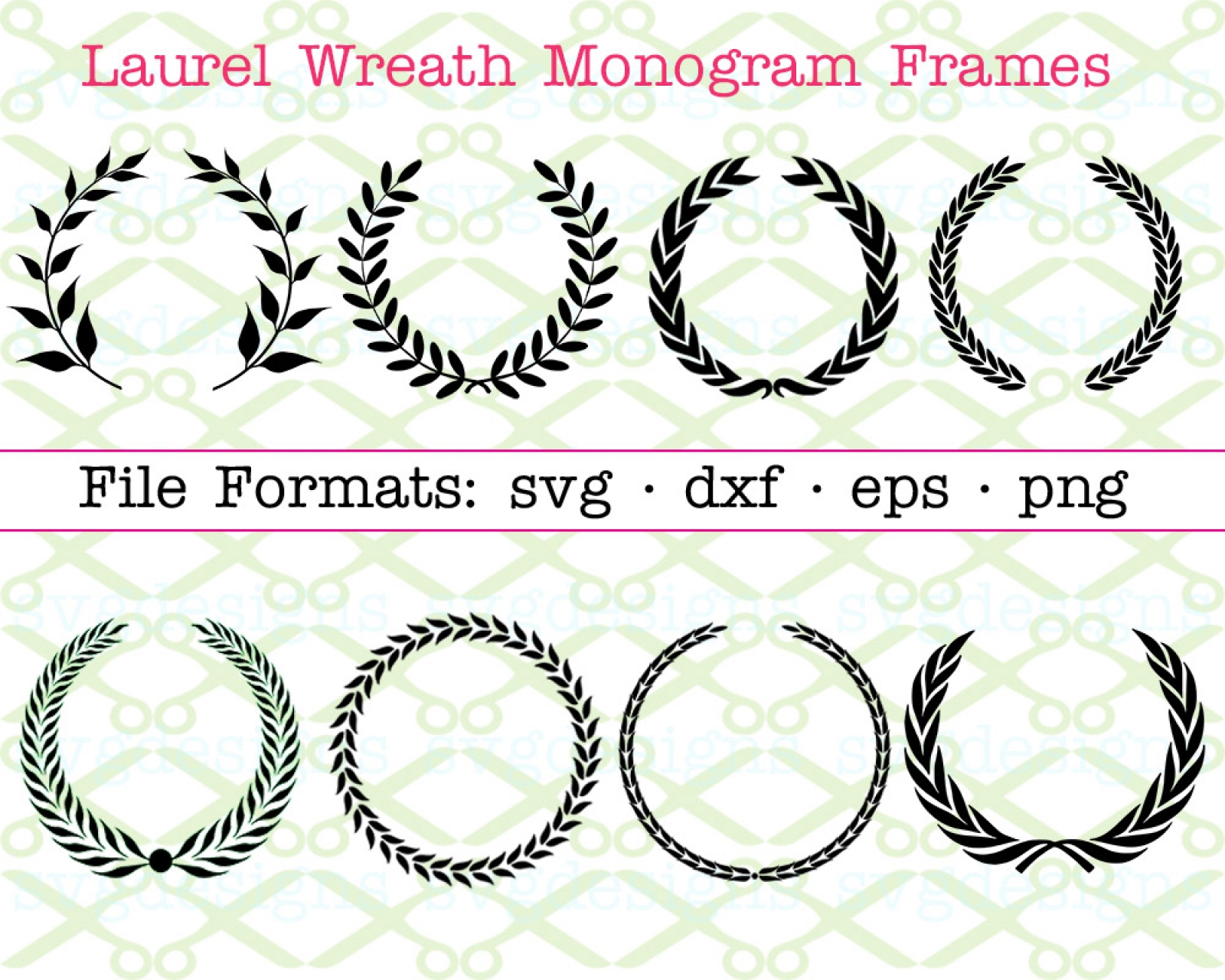 Floral Wreathe Monogram Frame #2 SVG - Free SVG files