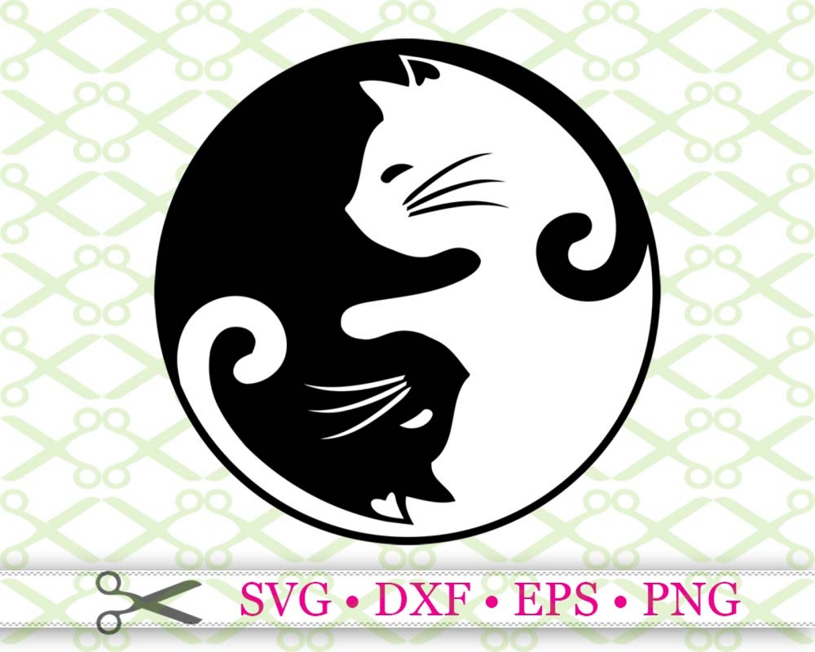 YIN YANG CATS SVG FILE-Cricut & Silhouette Files SVG DXF EPS PNG ...