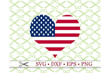 USA FLAG SVG FILE- HEART SHAPED FLAG