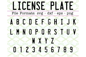 LICENSE PLATE SVG FONT LICENSE PLATE SVG FONT