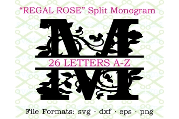 REGAL ROSE FLOURISH SPLIT MONOGRAM SET