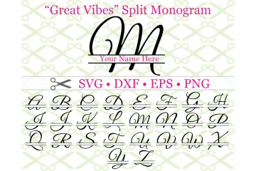 GREAT VIBES SPLIT LETTER MONOGRAM