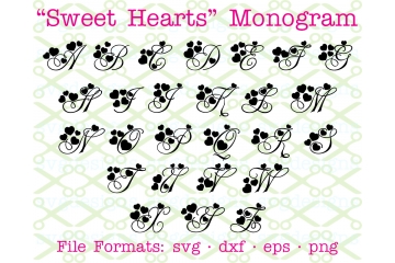 SWEET HEARTS VALENTINE MONOGRAM SVG FONT