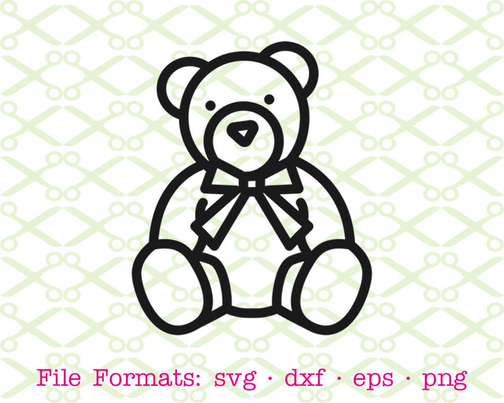TEDDY BEAR SVG Drawing, Cricut & Silhouette Files SVG DXF EPS PNG