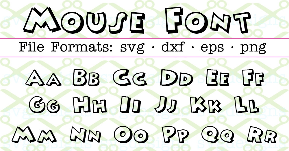 Download MOUSE OUTLINE SVG FONT-Cricut & Silhouette Files SVG DXF EPS PNG | MONOGRAMSVG.COM by SVG Designs