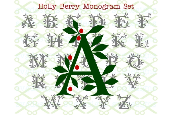HOLLY MONOGRAM SVG FILES - Monogram SVG