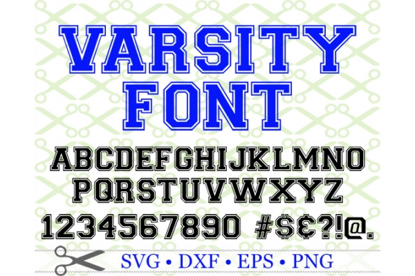 VARSITY SVG FONT-Cricut & Silhouette Files SVG DXF EPS PNG ...
