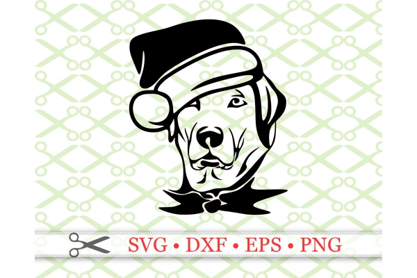 Funny Dog with Santa Hat CHRISTMAS SVG FILE