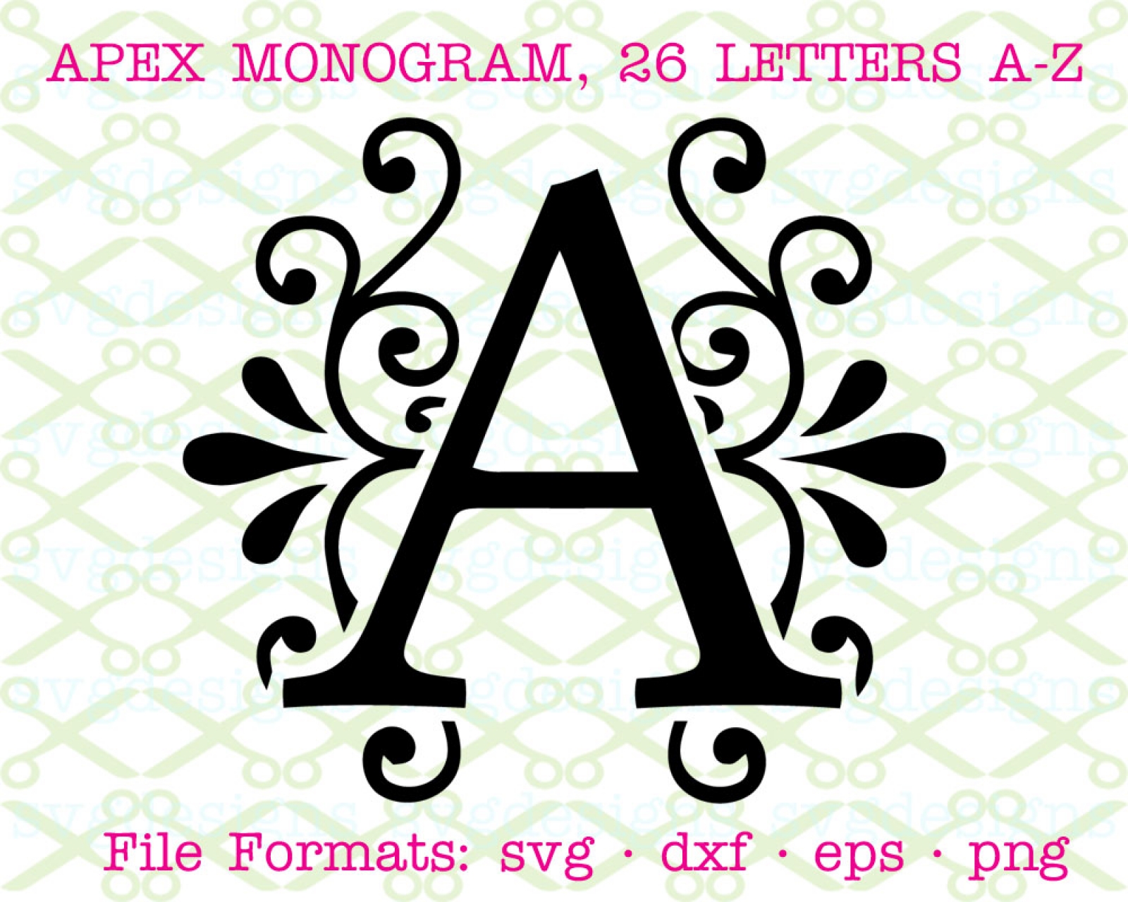 Download APEX MONOGRAM SVG FONT-Cricut & Silhouette Files SVG DXF ...