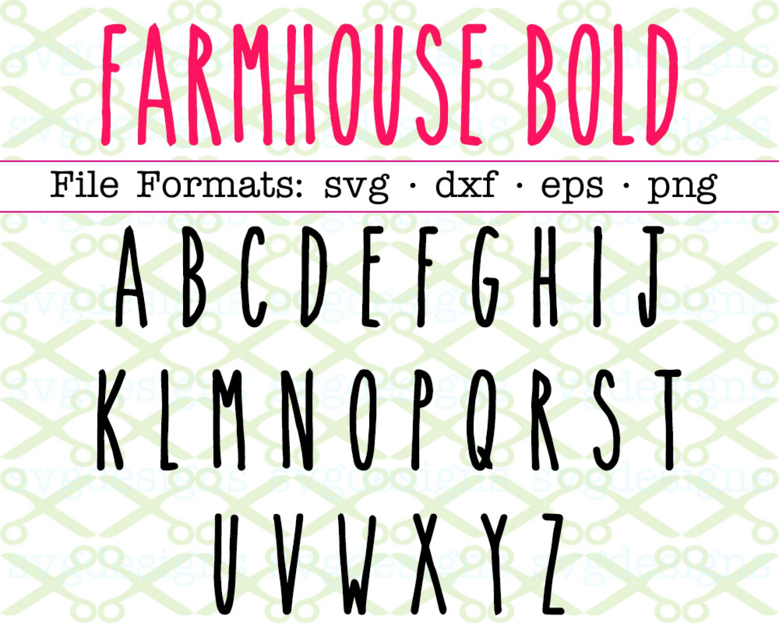 Download FARMHOUSE BOLD SVG FONT, Monogram Font Files for Cricut ...